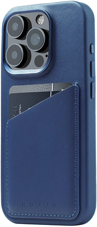 Чехол для iPhone 15 Pro Mujjo Full Leather Wallet Case Monaco Blue, Цвет: Blue / Синий, изображение 3