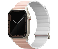 Ремешок для Apple Watch 49/45/44/42 mm Uniq Revix Premium Ed. Leather/Silicone Blush Pink/White