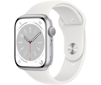 Apple Watch Series 8 45mm GPS Silver Aluminum Case with White Band