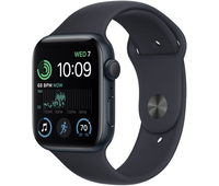 Apple Watch SE 2023, 44 мм, корпус из алюминия цвета «тёмная ночь», спортивный ремешок цвета «тёмная ночь», Экран: 44, Цвет: Midnight / Тёмная ночь, Возможности подключения: GPS