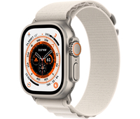 Apple Watch Series Ultra 49mm Titanium Case With Starlight Alpine Loop, Цвет: Starlight / Сияющая звезда, Возможности подключения: GPS + Cellular