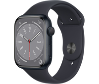 Apple Watch Series 8 45mm GPS Midnight Aluminum Case with Black Sport Band, Экран: 45, Цвет: Midnight / Тёмная ночь, Возможности подключения: GPS