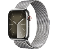 Apple Watch Series 9, 45 мм, корпус из нержавеющей стали, миланский сетчатый ремешок, Экран: 45, Цвет: Silver / Серебристый