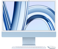 Apple iMac 24" M3 10GPU/8GB/256GB Blue (MQRQ3) 2023, Общий объем твердотельных накопителей (SSD): 256 ГБ, Объем оперативной памяти: 8 ГБ, Цвет: Blue / Голубой