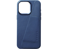 Чехол для iPhone 15 Pro Max Mujjo Full Leather Wallet Case Monaco Blue, Цвет: Blue / Синий