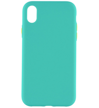 Чехол для iPhone XR Brosco Fresh Голубо-желтый