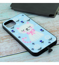 Чехол для iPhone 13 Blue Butterfly Cat