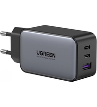 Сетевое зарядное устройство UGREEN CD244 Nexode 65W USB-A+2*USB-C GaN Tech Fast Charger серый