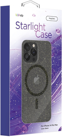 Чехол VLP Crystal case with MagSafe Starlight для iPhone 14 Pro Max Black, изображение 2