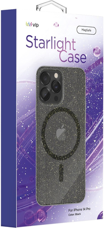 Чехол VLP Crystal case with MagSafe Starlight для iPhone 14 Pro Black, изображение 2