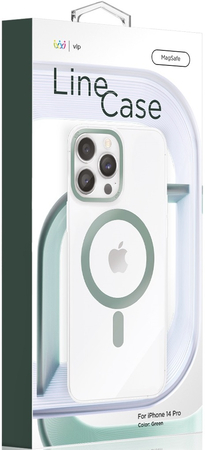 Чехол для iPhone 14 Pro VLP Line Case Green, Цвет: Green / Зеленый, изображение 3