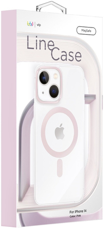 Чехол для iPhone 14 VLP Line Case Rose, Цвет: Pink / Розовый, изображение 3