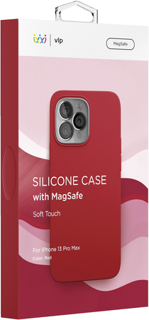 Чехол для iPhone 13 Pro Max VLP Silicone case with MagSafe Red, изображение 4