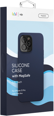 Чехол для iPhone 13 Pro VLP Silicone case with MagSafe Dark Blue, Цвет: Blue / Синий темный, изображение 5