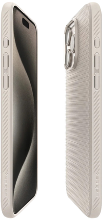 Защитный чехол Spigen Liquid Air iPhone 15 Pro Max Natural Titanium (ACS07212), изображение 7