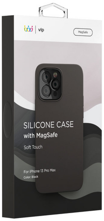 Чехол для iPhone 13 Pro Max VLP Silicone case with MagSafe Black, изображение 5