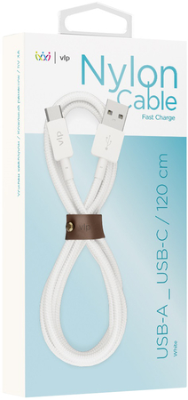 Кабель VLP Nylon USB A - USB C 1.2m White, изображение 2