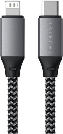 Кабель Satechi USB-C to Lightning MFI Cable 25см. Серый космос