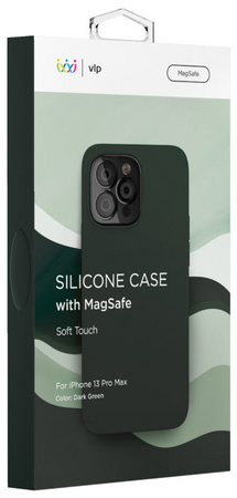 Чехол для iPhone 13 Pro Max VLP Silicone case with MagSafe Dark green, изображение 5