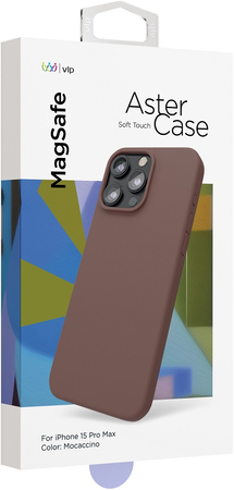 Чехол VLP Aster Case с MagSafe для iPhone 15 Pro Max моккачино, Цвет: Brown / Коричневый, изображение 3