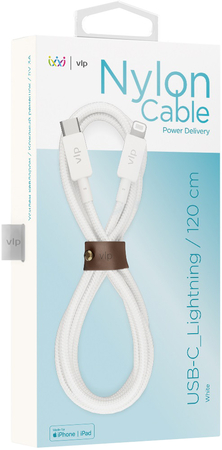 Кабель VLP Nylon USB C - Lightning 1.2m White, Цвет: White / Белый, изображение 2