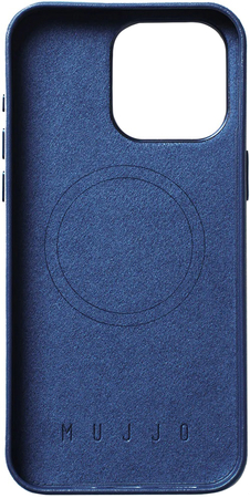 Чехол для iPhone 15 Pro Max Mujjo Full Leather Wallet Case Monaco Blue, Цвет: Blue / Синий, изображение 2