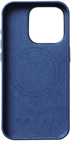 Чехол для iPhone 15 Pro Mujjo Full Leather Wallet Case Monaco Blue, Цвет: Blue / Синий, изображение 2