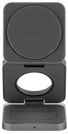 Беспроводное зарядное устройство uBear Balance 3in1 Magnetic wireless charger серый, изображение 3
