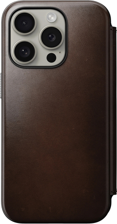 Защитный чехол для iPhone 15 Pro Nomad Modern Leather Folio, brown, изображение 4