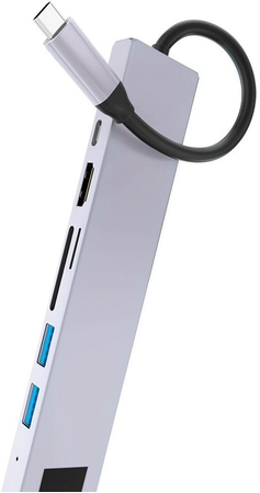 USB-хаб Multiport Hub 7 в 1 VLP серебристый, Цвет: Silver / Серебристый, изображение 2