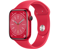 Apple Watch Series 8 45mm GPS Red Aluminum Case with Red Sport Band, Размер корпуса/ширина крепления: 45, Цвет: Red / Красный, Возможности подключения: GPS