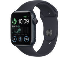 Apple Watch SE 2 44mm GPS Midnight Aluminum Case with Midnight Sport Band, Размер корпуса/ширина крепления: 44, Цвет: Midnight / Тёмная ночь, Возможности подключения: GPS