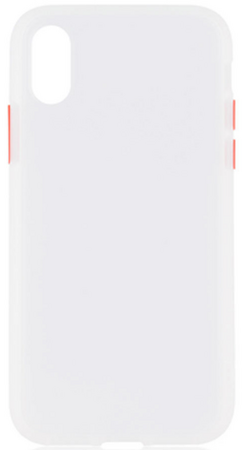 Чехол для iPhone XR Brosco STTPU Бело-красный, изображение 2