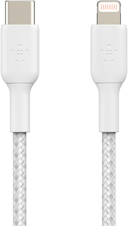 Кабель Belkin BoostCharge USB-C Braided Cable with Lightning Connector 2м белый, изображение 2