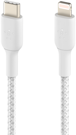 Кабель Belkin BoostCharge USB-C Braided Cable with Lightning Connector 2м белый, изображение 3