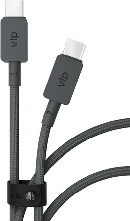 Дата-кабель VLP Nylon Cable USB C - USB C 100W 2м черный, Цвет: Black / Черный, изображение 2