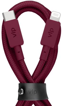 Кабель VLP Nylon USB C - Lightning 1.2m Marsala, Цвет: Marsala / Марсала, изображение 2