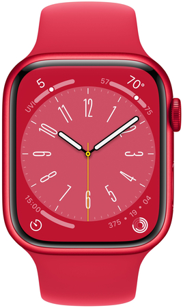 Apple Watch Series 8 45mm GPS Red Aluminum Case with Red Sport Band, Экран: 45, Цвет: Red / Красный, Возможности подключения: GPS, изображение 2