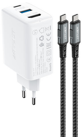 Сетевое зарядное устройство ACEFAST A17 65W GaN multi-function HUB charger 5