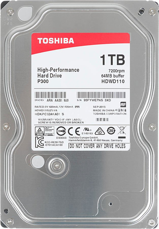 Жесткий диск Toshiba P300 1 ТБ (HDWD110UZSVA)