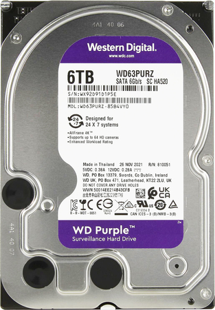 Жесткий диск WD Purple 6 ТБ (WD63PURZ)