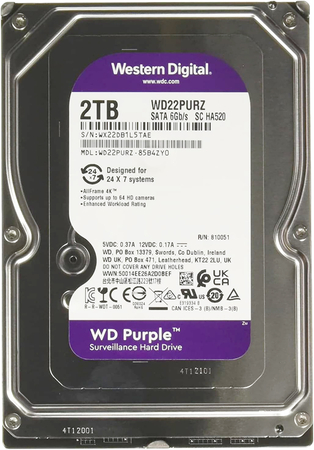 Жесткий диск WD Purple 2 ТБ (WD22PURZ)