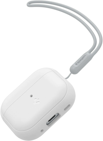 Защитный чехол Spigen Silicon Fit with Strap for AirPods Pro 1 / 2 White/Grey, изображение 3