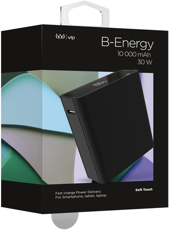 Внешний аккумулятор VLP B-Energy 10000mAh 30W Black, Цвет: Black / Черный, изображение 2