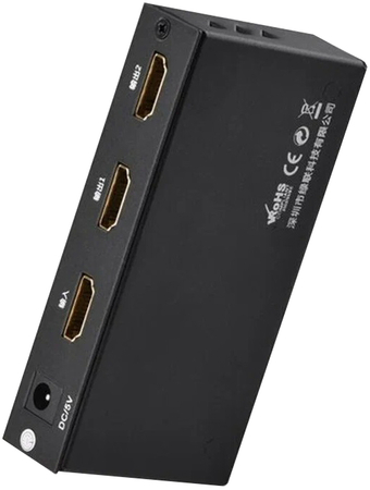 Сплиттер UGREEN 40201 HDMI 1x2 Splitter с адаптером питания 5V 2A DC Black, изображение 3