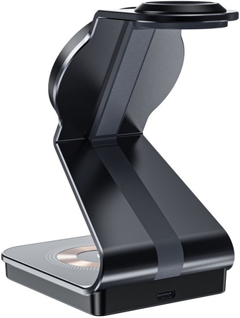 Беспроводное зарядное устройство Tech-Protect QI15W-A29 3IN1 Magnetic Magsafe Wireless Charger Black, изображение 3