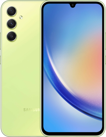 Samsung Galaxy A34 8/128Gb Lime, Объем оперативной памяти: 8 ГБ, Объем встроенной памяти: 128 Гб, Цвет: Lime / Лайм