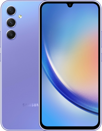 Samsung Galaxy A34 8/128Gb Violet, Объем оперативной памяти: 8 ГБ, Объем встроенной памяти: 128 Гб, Цвет: Violet / Фиолетовый