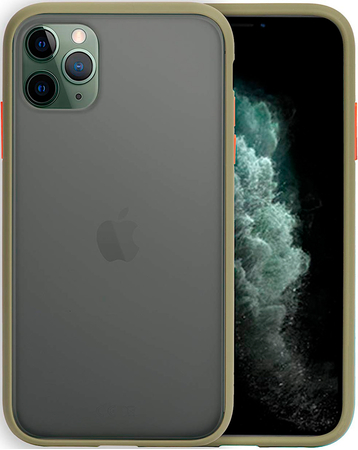 Чехол для iPhone 11 Pro Brosco Зелено-Оранжевый, изображение 3