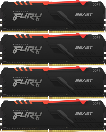 Оперативная память Kingston FURY Beast Black RGB (KF436C17BBAK4/32) 32 ГБ